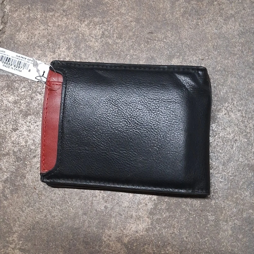 NWT 2 Mens Guess Black Leather Wallets